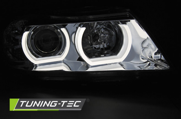 3D LED Angel Eyes Scheinwerfer für BMW 3er E90/E91 05-08 chrom